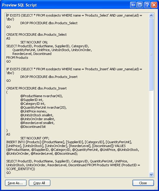 在ASP.NET 2.0中操作数据之六十五：在TableAdapters中创建新的存储过程