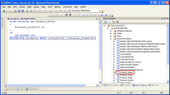 在ASP.NET 2.0中操作数据之六十五：在TableAdapters中创建新的存储过程