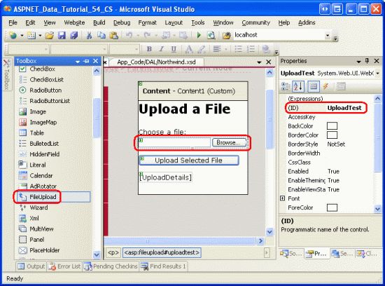 在ASP.NET 2.0中操作数据之五十二：使用FileUpload上传文件