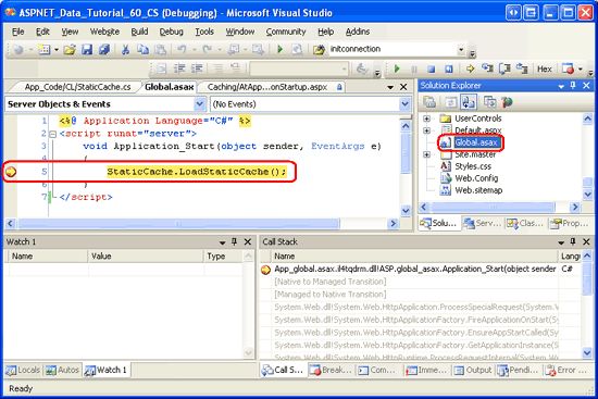 在ASP.NET 2.0中操作数据之五十八：在程序启动阶段缓存数据