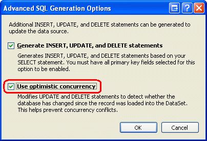 在ASP.NET 2.0中操作数据之四十八：对SqlDataSource控件使用开放式并发