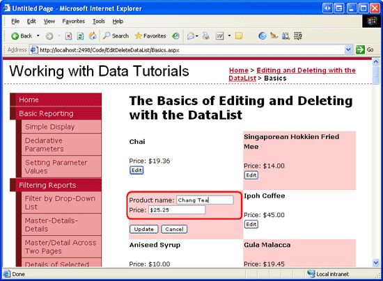 在ASP.NET 2.0中操作数据之三十六：在DataList里编辑和删除数据概述