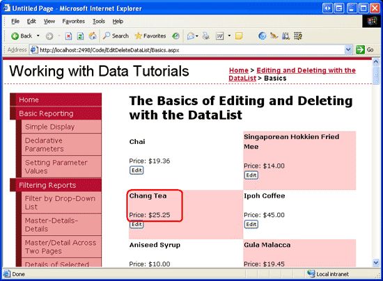 在ASP.NET 2.0中操作数据之三十六：在DataList里编辑和删除数据概述