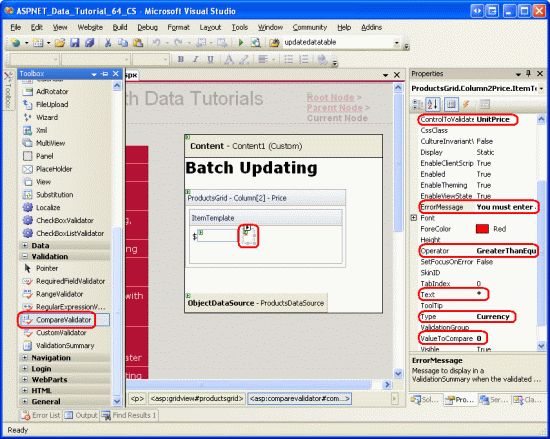 在ASP.NET 2.0中操作数据之六十二：GridView批量更新数据