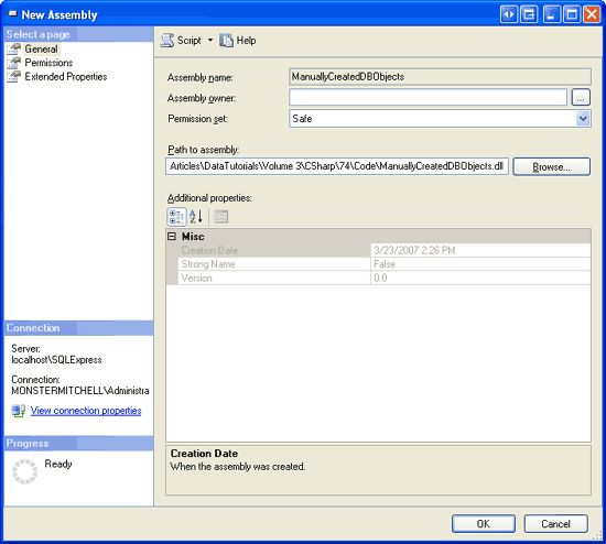 在ASP.NET 2.0中操作数据之七十四：用Managed Code创建存储过程和用户自定义函数(下部分)