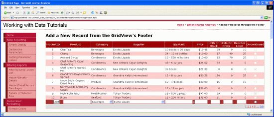 在ASP.NET 2.0中操作数据之五十一：从GridView的页脚插入新记录