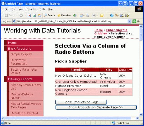 在ASP.NET 2.0中操作数据之四十九：为GridView控件添加RadioButton