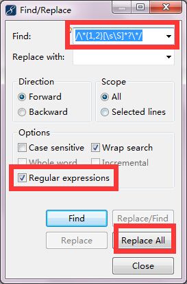 eclipse、myeclipse中删除所有注释正则表达式