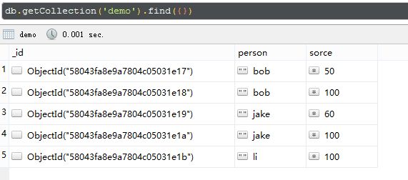 MySQL与Mongo简单的查询实例代码