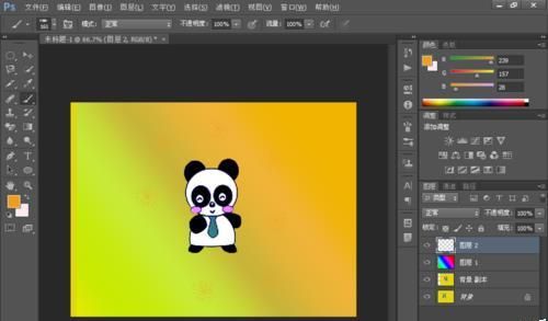 PS怎么设计一个卡通熊猫的主题海报?