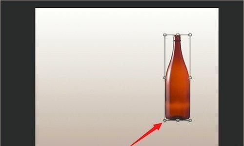 PS自由变换工具制作瓶子动态倾斜的效果