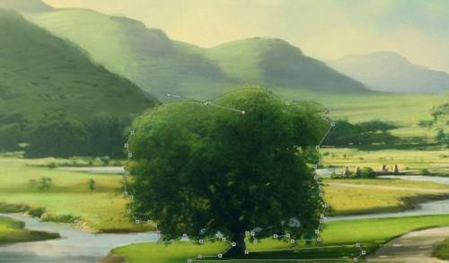 PS在照片中添加一棵不同大小的树