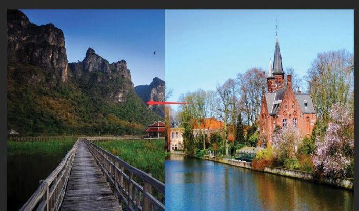 PS利用渐变工具将两张图片完美融合