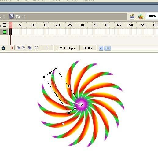 flash制作一种可以转动的绚丽花环
