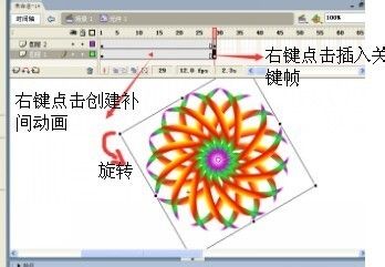 flash制作一种可以转动的绚丽花环