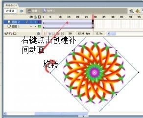 flash制作一种可以转动的绚丽花环