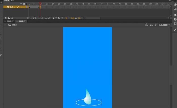 flash CS6怎么制作水滴下落的动画效果?