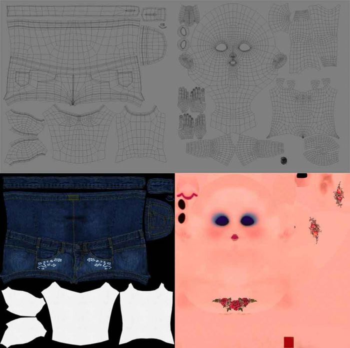 MAYA制作可爱带着眼睛的卡通女孩角色