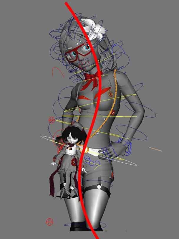 MAYA制作可爱带着眼睛的卡通女孩角色