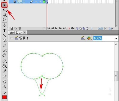 flash利用钢笔工具与渐变填充绘制红心