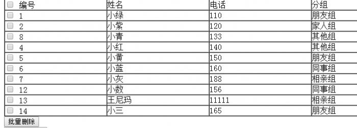 php批量删除操作代码分享