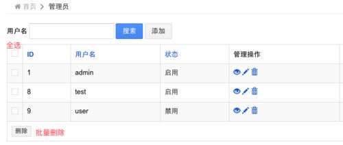 yii2使用GridView实现数据全选及批量删除按钮示例